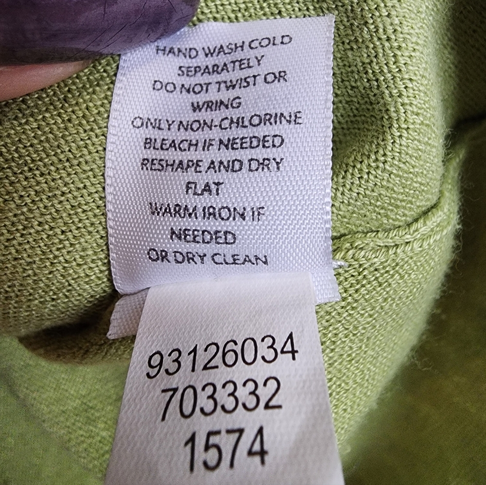 J.Jill Silk Cotton Blend Green Open Front Cardigan Sweater SZ X-Small - Picture 5 of 6